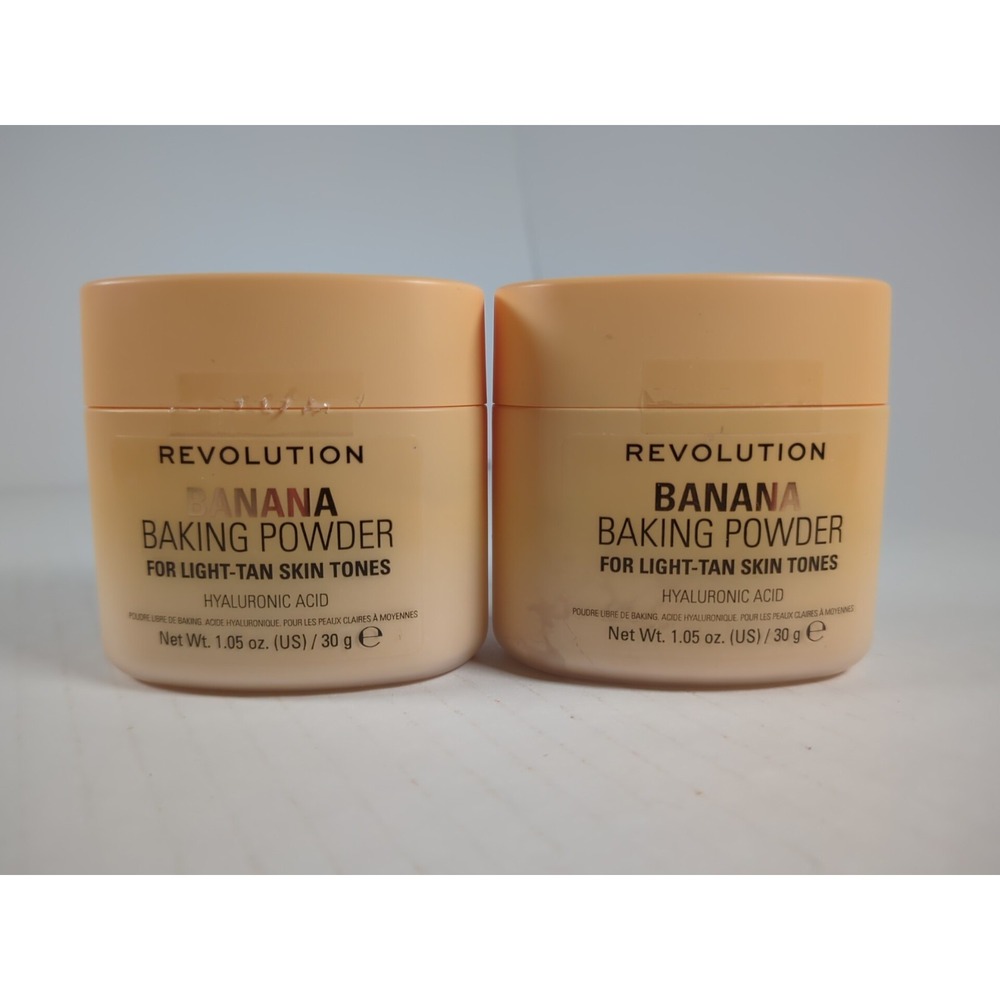 2 Pack Revolution Banana Baking Powder Light Tan Skin Tones Hyaluronic Acid New